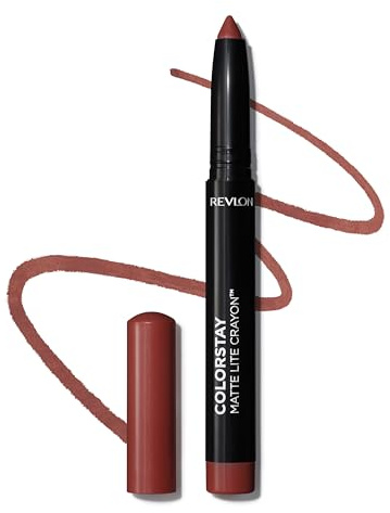 Revlon ColorStay Matte Lite Crayon, Lippenstift mit Integriertem Anspitzer, Wischfest Wasserfest und Trocknet die Lippen Nicht Aus, 003 Soufflè All Day, 1,4 g