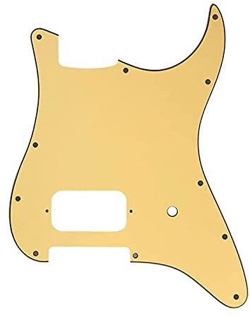 Gitarren-Pickguard 11 Befestigungsschraubenloch Für Standard Stratocaster H Guitar Pickguard Mit Humbucker Schlagbrett Scratchplate (Color : 3 Ply Cream Yellow)