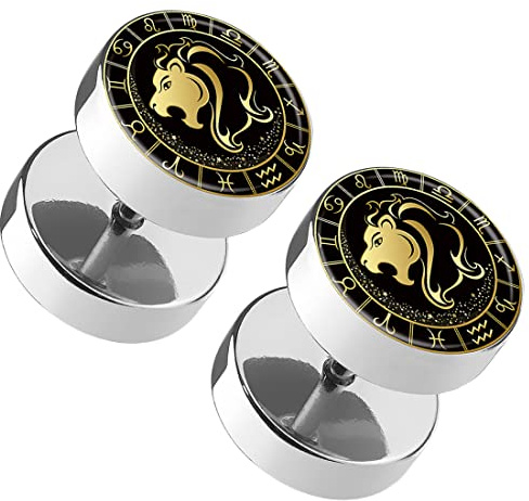 Taffstyle 1 Paar Fake Piercing Ohrringe Plug mit Tierkreiszeichen