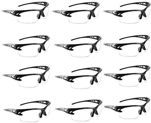 NUOM Kids Safety Goggles 12 Pieces Outdoor Side Protective Goggles Safety Glasses Glasses for Nerf N-Strike Elite Gun Toy Gun Game Eye Protection and Laboratory Work Safety Glasses