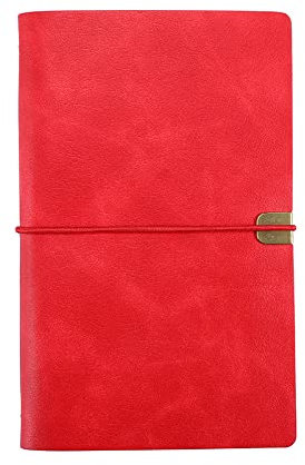 A6 A5 Leder Notizbuch Tagebuch Notizbuch Spiral Softcover Business Office Notizblock Planer 6 Ringbuch nachfüllbar, A6 Rot