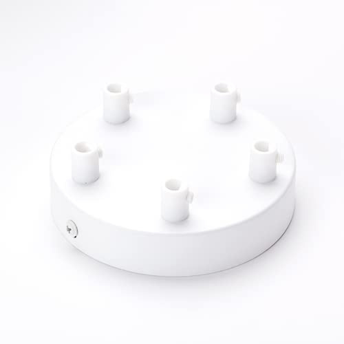 ORION LIGHTSTYLE Canopée avec 5 sorties de câble (diamètre 120 mm), auvent de plafond pour suspension en métal, blanc