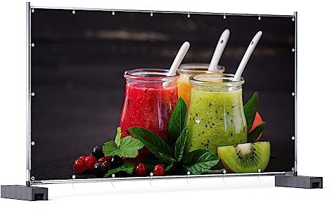 Wallario XXL Outdoor-Poster für Garten oder Balkon Bunte Smoothies in grün und rot, Motivbanner Größe: ca. 340 x 173 cm, Outdoor-Bild