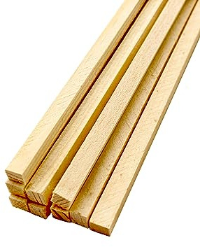 Holzstäbchen vierkant 300x4x4 mm Zuckerwattestäbe Bombon-Stäbchen Spieße Stäbchen für Zuckerwatte Basteln und Haushalt (200 Stück)