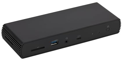 Amazon Basics Thunderbolt 4 Pro Docking Station, Dual 4K Monitor Support, 8K Display, 2xTBT4, 1xHDMI2.1, 3xUSB A 3.1, RJ45 Ethernet, Black, 7.86 x 2.95 x 1.23 inches