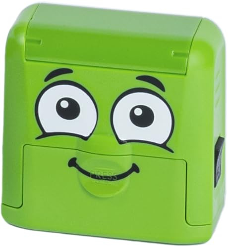 DIY MARKY - Sello Personalizable para Niños | para Ropa y Objetos Infantiles | Incluye Tinta hasta 1000 Impresiones | Kit Completo con Etiquetas y Cinta Termoadhesiva | (Verde)