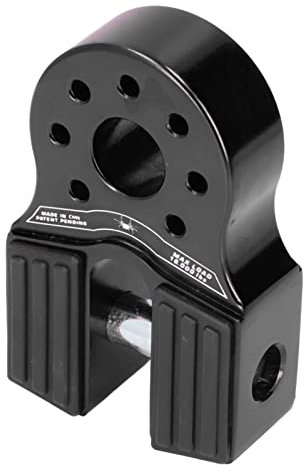 Akozon Windenschäkelhalterung, Flache Windenschäkelhalterung, 16.000 Lb Ladend, mit Gummi-Seitenschutz, Aluminiumlegierung, Universell für UTV-SUV-Pickup (Black)