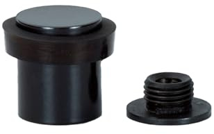 EVI Herrajes | Fermaporte - Base filettata| Ø24 x 30 mm |Acciaio Inox Laccato Nero con Gomma Nera di Silicone Naturale | Compresi utensile, vite + tassello di fissaggio| I-181