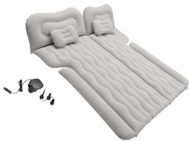 Motoforti Car Air Mattress Camping Bed with Air Pump for Car Travel Gray Long-lasting