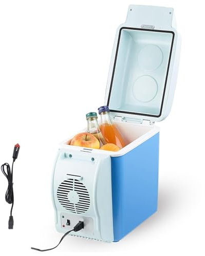 Wizvox Refrigerador EléCtrico De Bajo Ruido, 7.5l,Coche 12v,Bajo Ruido Mini Refrigerador, con FuncióN De Enfriamiento Y CalefaccióN Nevera Exterior, Nevera PortáTil para Acampar