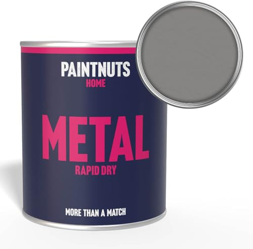 Paintnuts Grey Metalic (RAL-9007) Rapid Dry Metal Paint, Matt Finish 250ml