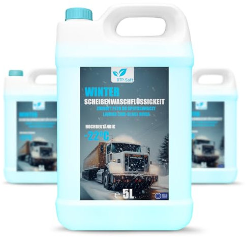 Limpiador anticongelante para parabrisas de 15 litros, listo para usar, 22 °, líquido para limpiaparabrisas listo para usar, 15 l, 3 x 5 litros, protección contra heladas de invierno