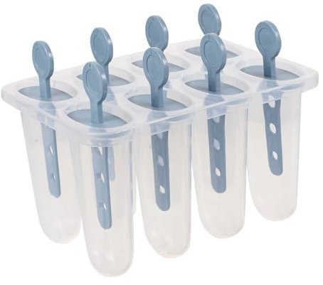 Cabilock Molde Para Paletas Heladas Ecológico De Pp Molde Casero Para Hacer Helados y Polos De Agua Práctico Diseño Ovalado Azul Gris