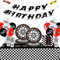 Racing Car Birthday Party Tableware Set - Boys Racing Car Balloons Happy Birthday Banner, Children's Birthday Party Supply with Cars Paper Plates Cups Napkins Paper Straws Tablecloth for 10 Guests