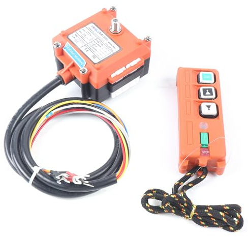 Seilwinden Funkfernbedienung, Fernsteuerung mit Empfänger, IP65 4-Wege-Sender Empfänger, Mini Elektrische Hoist Winde Kran Fernbedienung für RC-Hobby-Autos, DIY Zubehör, Fahrzeuge, bis 100m