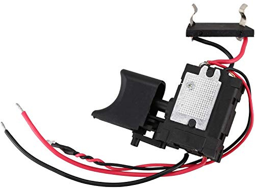 Fuhjythy Commutateur de perceuse sans fil 7,2 V - 24 V - Batterie au lithium - Contrôle de la vitesse - Interrupteur de déclenchement avec petite lumière