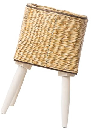 Guaber Vaso da fiori intrecciato in rattan artificiale dall'aspetto luminoso per piante, elegante fioriera per la decorazione domestica