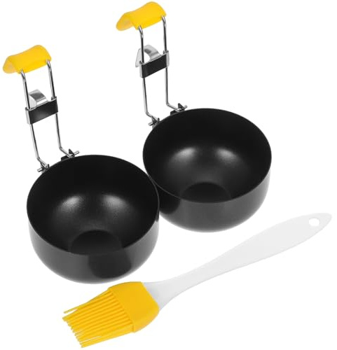IMIKEYA 2 piezas Molde para Huevos Escalfados Plegable de Acero Inoxidable con Cuchara Antiadherente para Cocina Portátil de Unidades para Preparar Huevos Poché