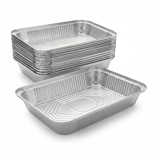 Milaloko Backbleche aus Aluminiumfolie, 31 x 21 x 5 cm, Einweg-Backblech zum Backen, Grillen, Kochen, Aufbewahrung von Lebensmitteln und Partys, 20 Stück