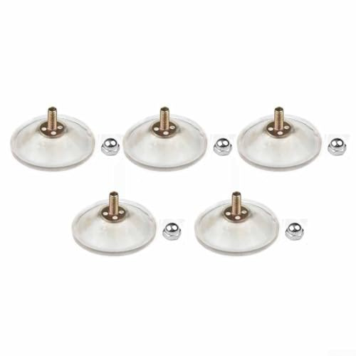 10 × M6 Mutter Rändelschraube große Saugnapf-Saugnäpfe drehen extra transparent 5,5 cm stark verdickt 6 mm Stange Haken Möbel Tisch Fuß Glashalter (transparent)