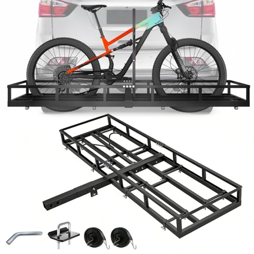 ZUIWAN 2-Bike Hitch Rack for 2 Receiver - Convertible Bike Carrier & Cargo Carrier Platform, Heavy-Duty Hitch Mount Bicycle Rack for Cars, SUVs, Trucks