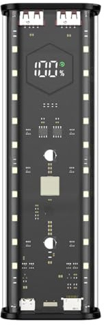 Gurtt Scatola Di Immagazzinaggio PowerBanks, Custodia Per Power Bank Mobile Per 4 Batterie 21700, Supporta La Ricarica Rapida E Il Display LCD