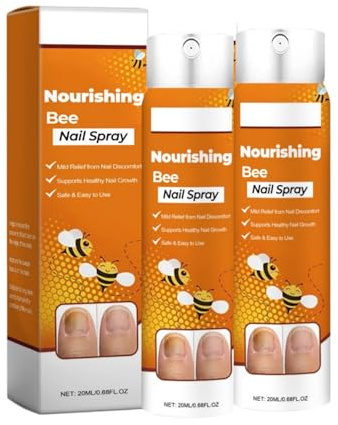 Bienengift Nagel-Reparatur Spray, Bienengift Spray, Nagelwachstums- Und Reparaturserum, Mit Schnell Einziehender Formel Und Hydratisierung, Für Finger Und Zehen(2 Stück)