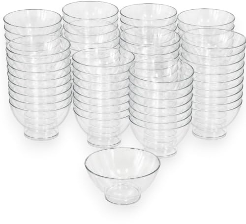 KORAT Coppette Monoporzione 450 cc, Set 50 Ciotole Trasparenti In Plastica Riutilizzabili, Coppette Dessert, Finger Food, Aperitivo, Buffet, Lavabili In Lavastoviglie, Ø12 x H8 cm