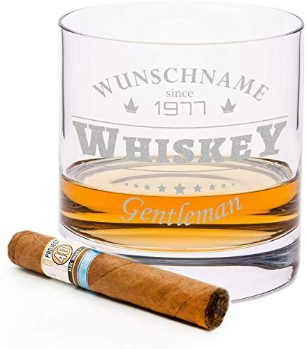 Leonardo Graviertes Whiskyglas - Gentleman Whisky 2.0 - Personalisiert mit Name & Jahr - Originelles Geburtstagsgeschenk Männergeschenk - Geschenk für Papa Vater Opa zum Vatertag Geburtstag