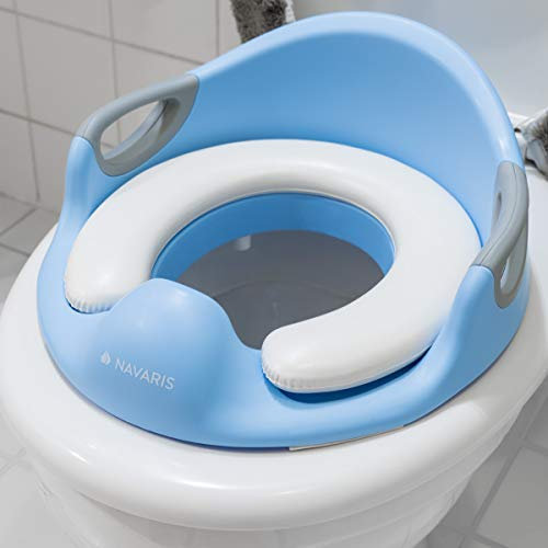 Navaris Kinder Toilettensitz WC Aufsatz - 12 Monate bis 7 Jahre - Baby Sitz Anti-Rutsch Polster Kloaufsatz - Griff und Spritzschutz - Toilettentrainer