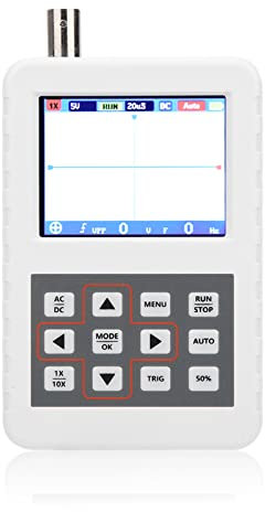 Oscilloscope numérique portable, kit d'oscilloscope de stockage de 2,4 pouces, multimètre d'oscilloscope avec une bande passante de 5 MHz, taux d'échantillonnage de 20 MS/s, écran LCD.