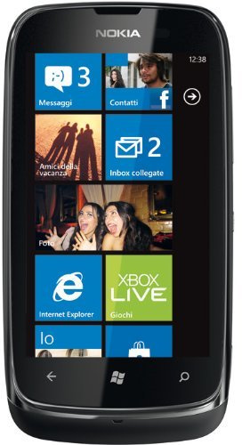 Nokia Lumia 610 Sim Free Mobile Phone - Black (Renewed)