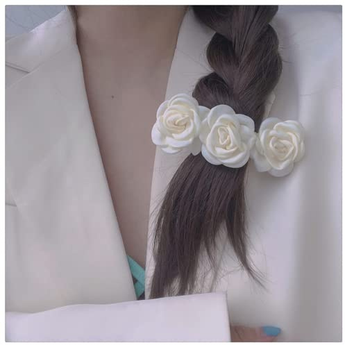 Hochzeitsspange, Weiße Blumen-Haarspangen, Haarnadeln für Frauen und Mädchen, 1 Stück, Elegant, Handgefertigt, Modische Kopfbedeckung, Styling-Werkzeuge, Haarschmuck für Party, Hochzeit, Alltag