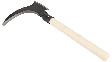 Doppelsense aus Hohem Manganstahl, Härtungsbehandlung, Effiziente, Langlebige, Rostfreie Doppelsense, Multifunktionales Mähen, Schneiden von Bäumen für Gartengeräte (Einzelner Schneidkopf, Holzstab)