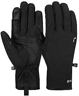 Reusch Trooper Touch-TEC Lady warme, Winddichte und atmungsaktive Outdoorhandschuhe Sporthandschuhe Damen touchscreenkompatibel für die Bedienung von Handy und Tablet, schwarz-Silber, 8,5