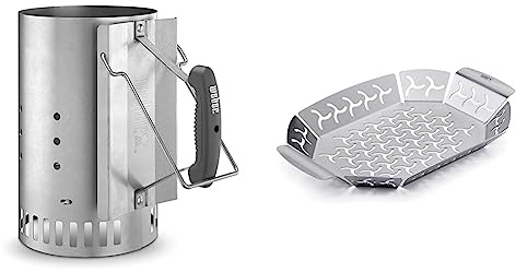 Weber 7416 Anz ndkamin Rapidfire, Grillen mit Kohle, Anz nden, 19 x 19 x 30.5 cm & 6677 Medium Original Grill Basket