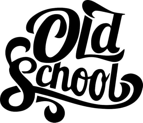 Old School - Die Cut Vinyl Decal for Cars, Trucks, Motorcycles, Vans, Laptops, ToolBoxes (Dark Grey, 5x5)
