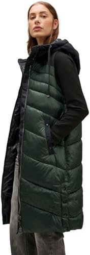 STREET ONE Damen A220195 Steppweste Lang, Dark Verdant Green, 40