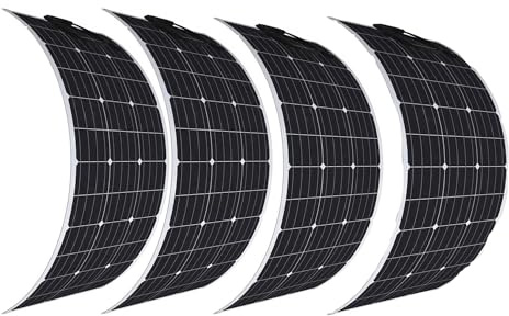 Aysolar 400W 12V Placa Solar Flexible 4x100w 18v Monocristalino Paneles Solares Flexibles para Barcos RV Remolques Autocaravana Yate Balcón Casa Baterías