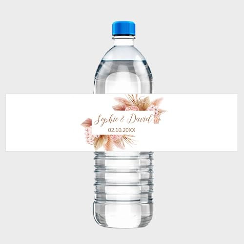 30 Stück Weinetiketten für Flaschen, personalisiert, individuelle Wasserflaschenetiketten, Wasserflaschenaufkleber für Hochzeit (6,20 x 5 cm)