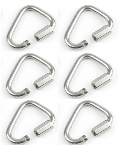 HOUSON 6PCS M6 Delta Quick Link, 304 Edelstahl Dreieck Karabiner Kettenverbinder Schraubverschluss Karabiner Clips