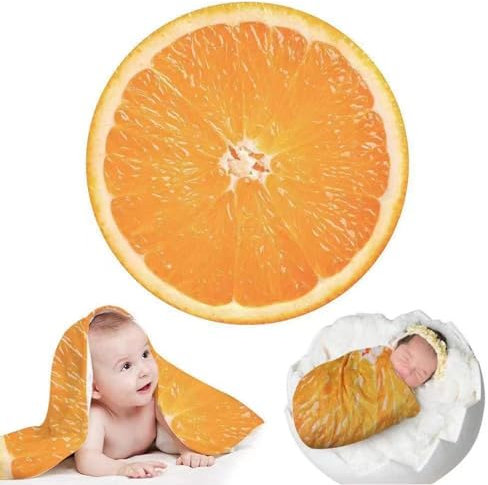 Floatdream Coperte di arancia, coperta morbida e soffice, Coperte rotonde, Può Essere Utilizzato in Camera da Letto, Picnic, Campeggio, Divano e Tutte le Stagioni