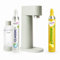 Sparpaket: Mysoda Woody - Wassersprudler aus erneuerbarem Holzkomposit mit 1L BPA-freier Plastikflasche, CO2-Zylinder Classic + CO2-Zylinder Zitrone (Hellgrün, Pigeon)