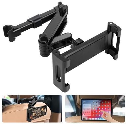 URAQT Tablet Halterung Auto, Universelle Ausziehbare 360° Drehung Tablet Halter Kopfstütze KFZ Tablet Halter Kopfstütze für Auto Rücksitz i-Pad Pro Air Tablets S-Witch Mini Tab Telefon 4.7-11 Zoll