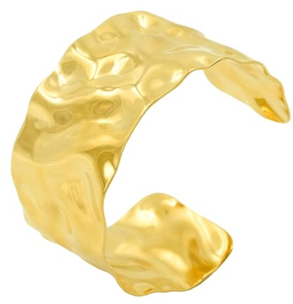 Hyacinthy Armreifen Damen, Armreif Breit für Damen, Oberarmreif Plattiert Verstellbares Offenes Manschetten Armband, Stapelbare Handgelenks Manschetten Arm Bänder für Damen