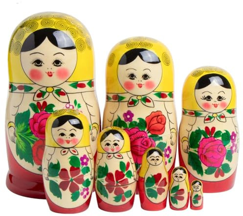 Semenovskaya Matröschka Matroschka Babuschka Matrjoschka 8 Steckpuppen 19cm - Holzpuppe Матрёшка rospis