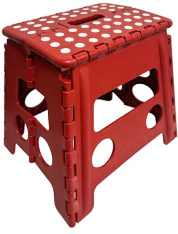 Sgabello Pieghevole Portatile Ultra Resistente Portata 150KG per Cucina Bagno Giardino per Adulti Bambini Sgabello Salvaspazio Sedia in Plastica Pieghevole Trasportabile Scala Multiuso (GRANDE)