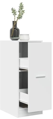 Homgoday Apothekerschrank Auszugschrank Apothekermöbel Aufbewahrungsschrank Küchenschrank Beistellschrank für Küche Wohnzimmer Büro Weiß 30x41x77,5 cm Holzwerkstoff