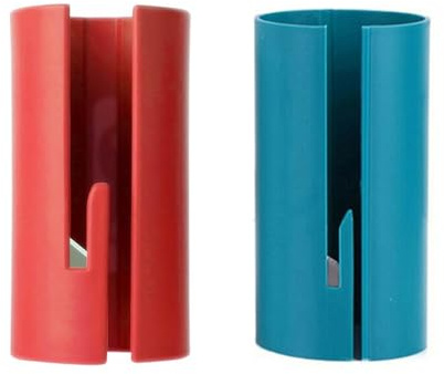 2PCS Wrapping Paper Cutter, Gift Wrap Sliding Cutter, Easy Sliding Birthday Gift Wrap, Roll Paper Holder Dispenser Cutting Tools (Green+Red)
