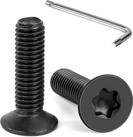 Tunejoy Tornillos de Cabeza Avellanada Torx M8 x 30 mm Negro Tornillo Avellanado Mecánico de Acero Inoxidable A2 V2A con T40 llave Rosca Completa 20 Piezas